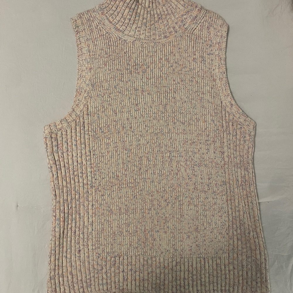 Cozy Knit Sleeveless Turtleneck Sweater